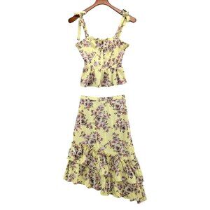 sofia by sofia vergara Yellow Floral Two-Piece Skirt Set